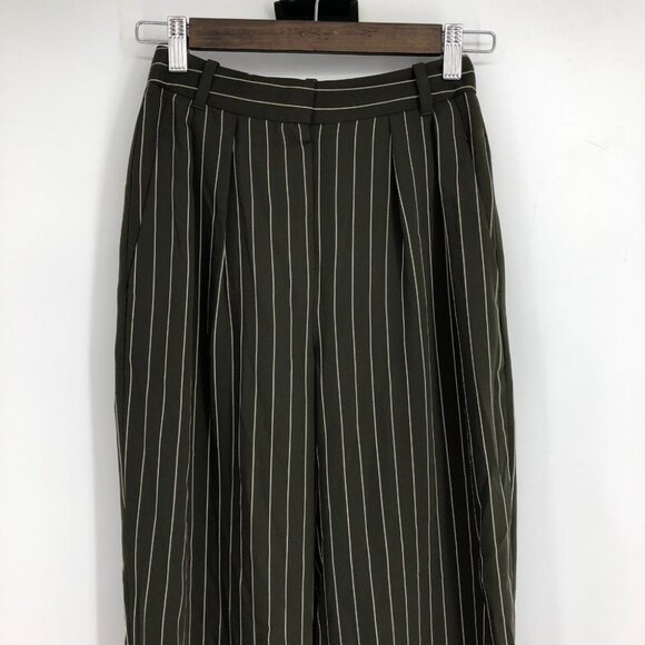 Aritzia Babaton Modesto Dress Pants Green with White strips Size 00 - Picture 8 of 16